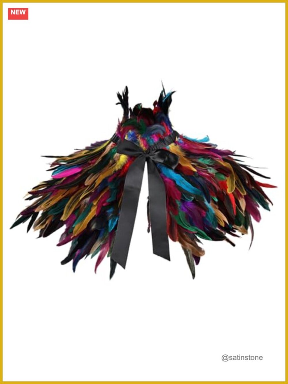 Natural Feather Shrug Shawl Wrap Cape Victorian Collar for Halloween Cosplay